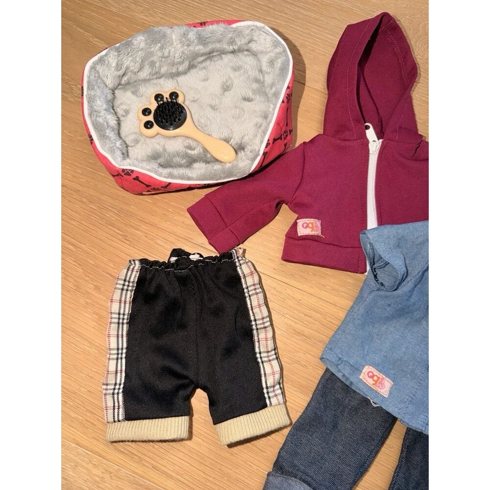 American Girl Compatible 18” Doll Our Generation Clothing Lot Pants Shoes Pets